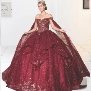 NO.38 Quinceanera Dress, BG/GOLD color BLK/GOLD color BLUSH/GOLD color H. GREEN/GOL color, layers design skirt.