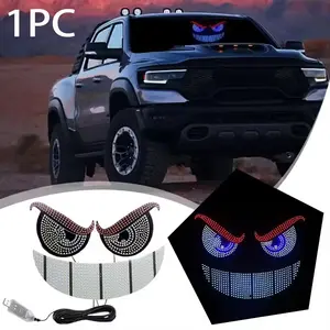 New Car Dynamic Devil's Eye Light LED Rear Windshield Decorative Warning Light With 11 Modes For Auto Modification Accessories