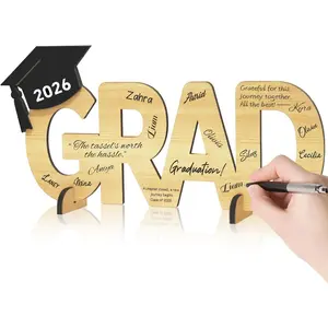 Graduation Decoration 2026,Wooden Graduation Guestbook Sign with Grad Cap,Senior 2026 Graduates Party Decorations Gift for University College High School