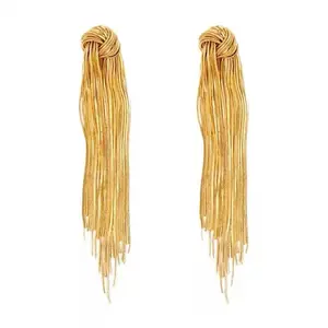 Knotted Tassel Drop Earrings