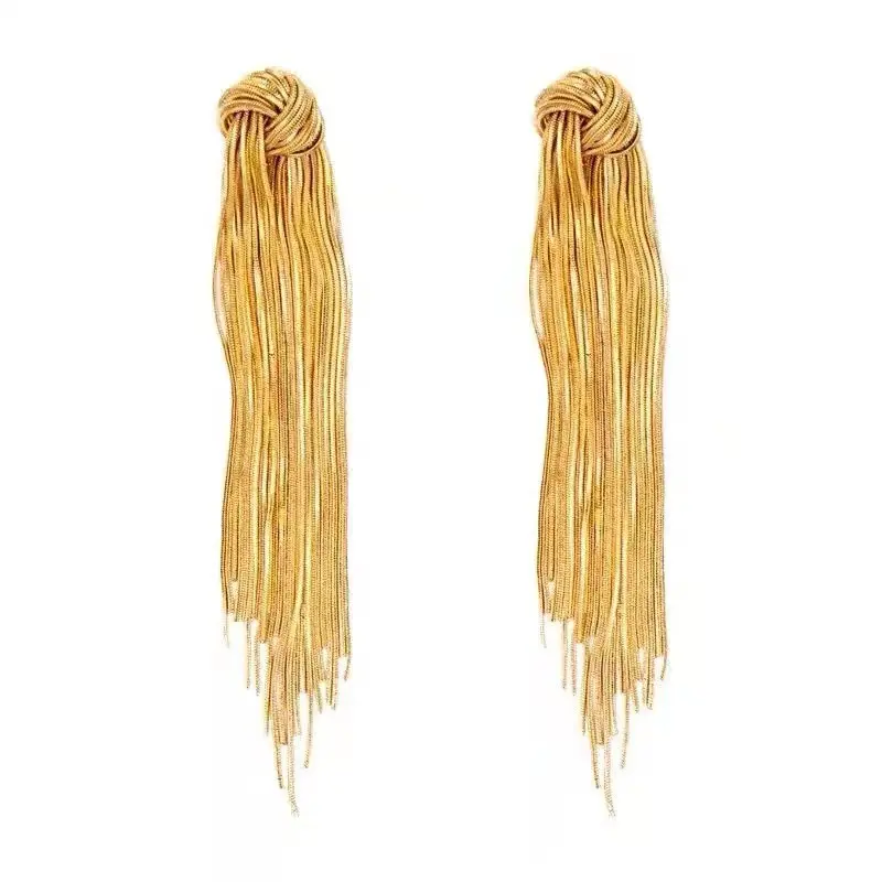 Knotted Tassel Drop Earrings