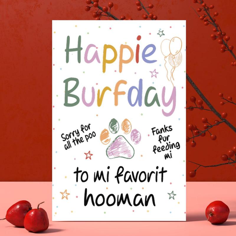 Pet Themed Birthday Card, 1/3 Counts Happy Birthday Card with Envelope, Fun and Colorful Design Birthday Gift for Pet Owners, Animal Lovers, Friends, Greeting Card, with Pastel Color Letter Pattern, Fun Party Cards
