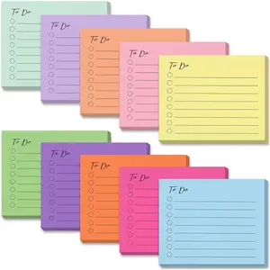 10 Pack  Notepad Lined Sticky Notes, 3"x4", 500 Sheets, Sticky Notes with Lines,  Planner, Square Sticky Notes for Office, Meeting, School,