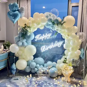 Birthday Balloon Garland Kit Latex Balloon Set, Party Decoration Arch for Happy Birthday Celebration, Baby Shower & Wedding, Easy DIY Balloon Arrangement, Pastel & Metallic Balloons for Indoor Outdoor Events