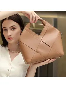 Cross-border explosion, first-layer leather woven handbag, inverted triangle design, fashionable soft leather portable messenger bag, women's bagPerf Power SHOP