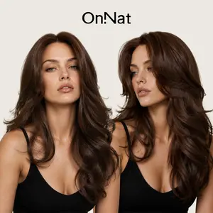 OnNat 22” Rich Dark Brown Blowout Haircut | Glueless Small T-Lace  Wig Pre-plucked Scalp-Mimic Hairline Long Fluffy Wig with Secure Elastic Band