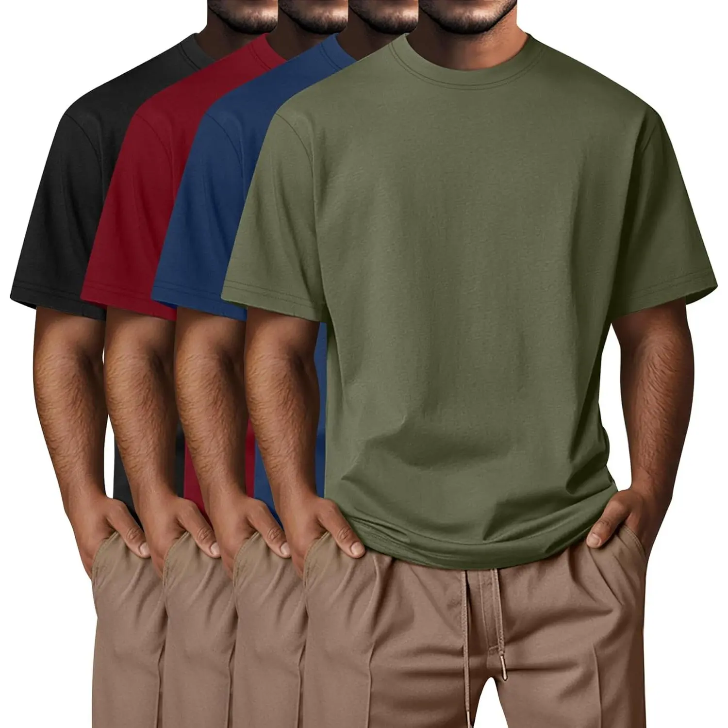 Red, Haze Blue, Light Army Green, Black