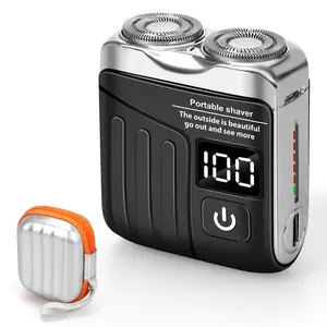 Portable Electric Shaver, Mini Beard Razor, USB Rechargeable, Waterproof, Magnetic Dual Blades, Skin-Friendly, Gifts for Boyfriend