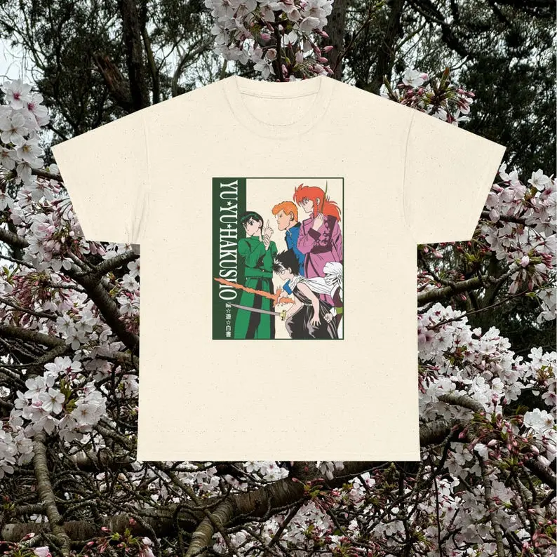 Yu Yu hakusho Retro Manga Anime Heavy Cotton T Shirt in Natural, Unisex Tee, Graphic Tee, Vintage Tee, Anime Shirt, Retro Shirt 100% Cotton