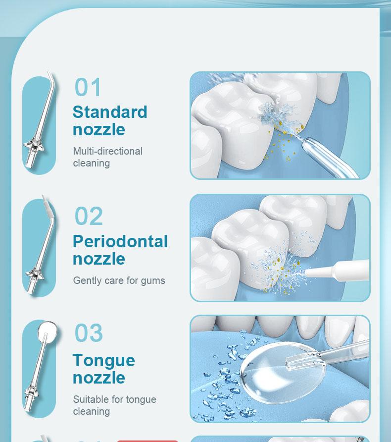 Wireless Oral Irrigator  Deep-Cleaning Water Flosser: 4 modes 4 nozzles  suitable for those with braces and sensitive teeth Rechargeable—ideal for home and travel | Fast USB charging