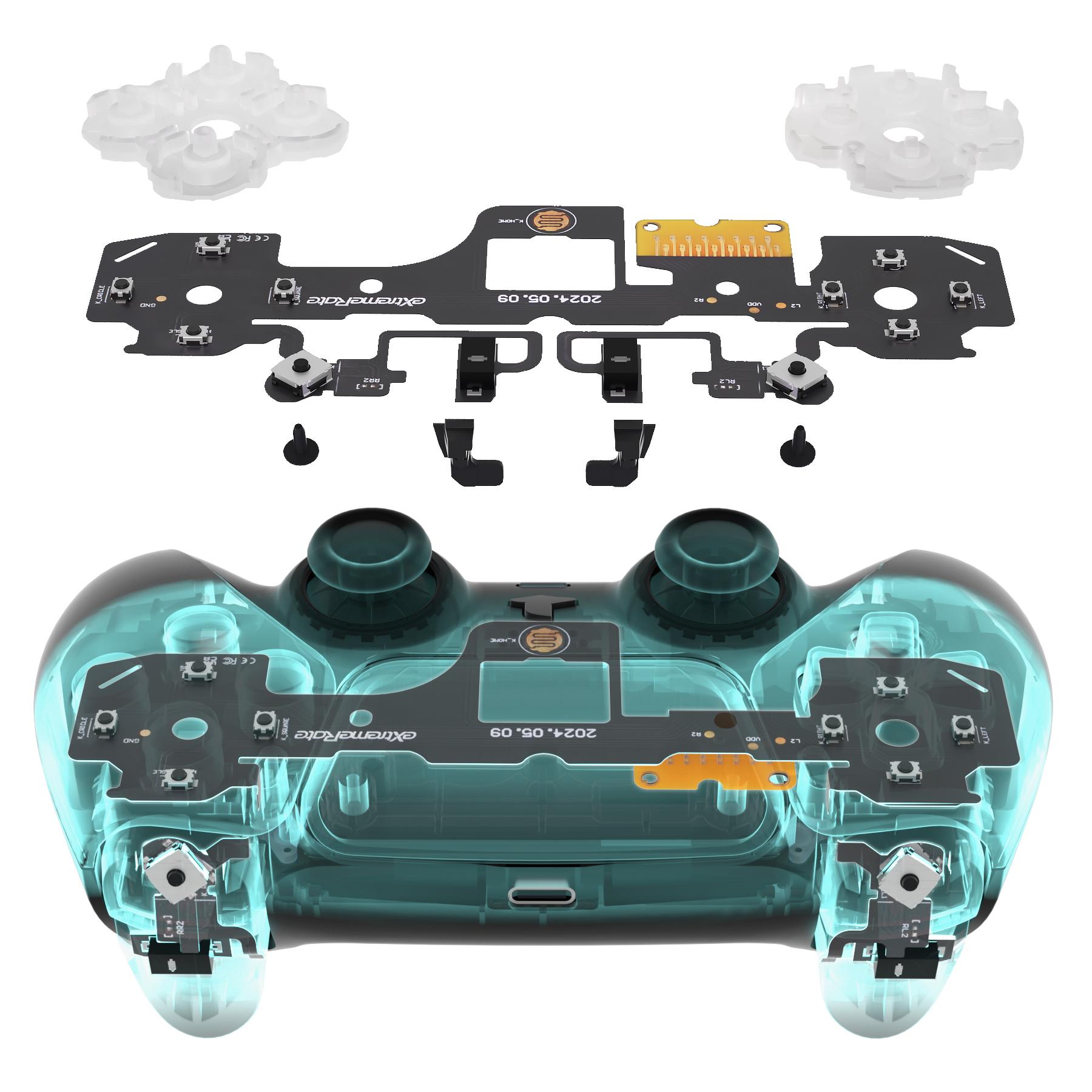 eXtremeRate Durable Whole Clicky Kit for PS5 Exclusive Controller (Fits BDM-030) - Console Accessory, Gaming Console Accessories, Custom Micro Switches L2R2, Tactile L1R1 Keys, Mouse Click Shoulder/Face/Dpad Buttons, Silicone Parts, 11 Screws, 1.2n/1.4n,,