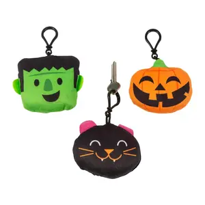 3 1/2" - 3 3/4" Halloween Stuffed Character Backpack Clip Keychains - 12 Pc.