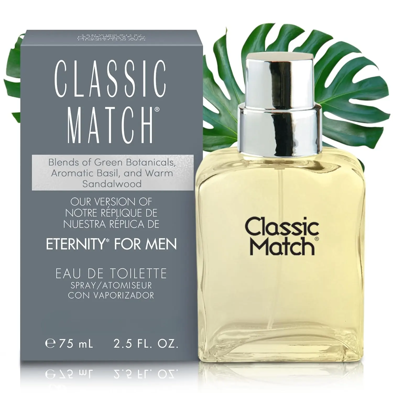 Classic Match CM Eau De Toilette Spray – Inspired by Eternity for Men, 2.5 Fl Oz – Elegant and Timeless Fragrance - EDT