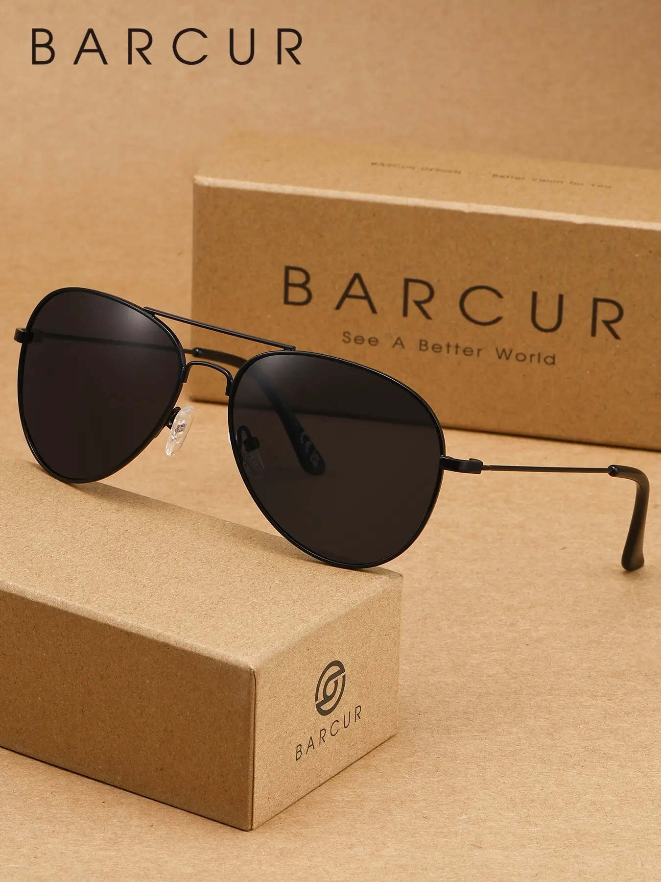 BARCUR Men's Geometric Square Sunglasses, Modern Frames Sunglasses, Stainless Steel Frame, Uv400 Protection, Casual Style, All Seasons Wear, Perfect Gift Packaging, Cool Sunglasses