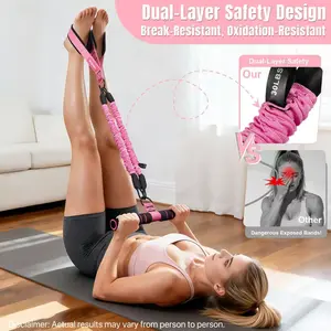 KUZARO Upgraded Pedal Resistance Band – Durable Latex Tubes, Soft Foot Pedals, Sit-Up & Stretch Fitness Equipment