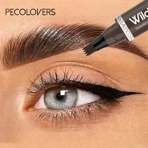 1pc Long-Lasting Waterproof Eyebrow Pencil With a Four-Fork Design, Effortlessly Shaping Natural And Perfect Eyebrows, Quickly Creating Eyebrows, High-Quality Cosmetics, Ideal Holiday Gift For Women, Makeup Enthusiast