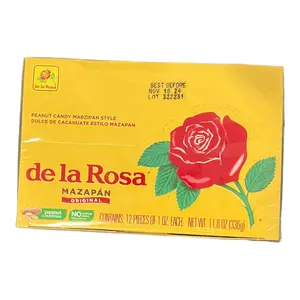 De La Rosa Mazapan Peanut Candy Snack Pack of 12 individually wrapped