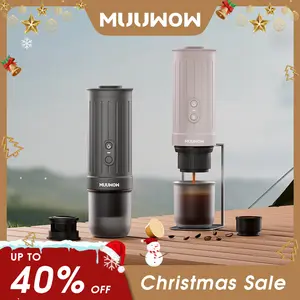 MUUWOW Portable Cold Brew Coffee Machine [2-in-1 Brewing Capsules or Ground Coffee] Ideal for Travel Car Home & Office Christmas Sale