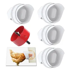 Automatic Gravity Chicken Feeder Ports – DIY Rainproof, Rodent-Proof Poultry Feeding Kit for Chickens, Ducks, Geese & Other Poultry