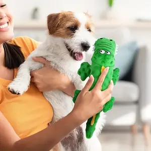 "Ultra-Durable Alligator Dog Toy – Tough Plush Polyester, Soft & Lightweight for Playful Biting & Tugging"