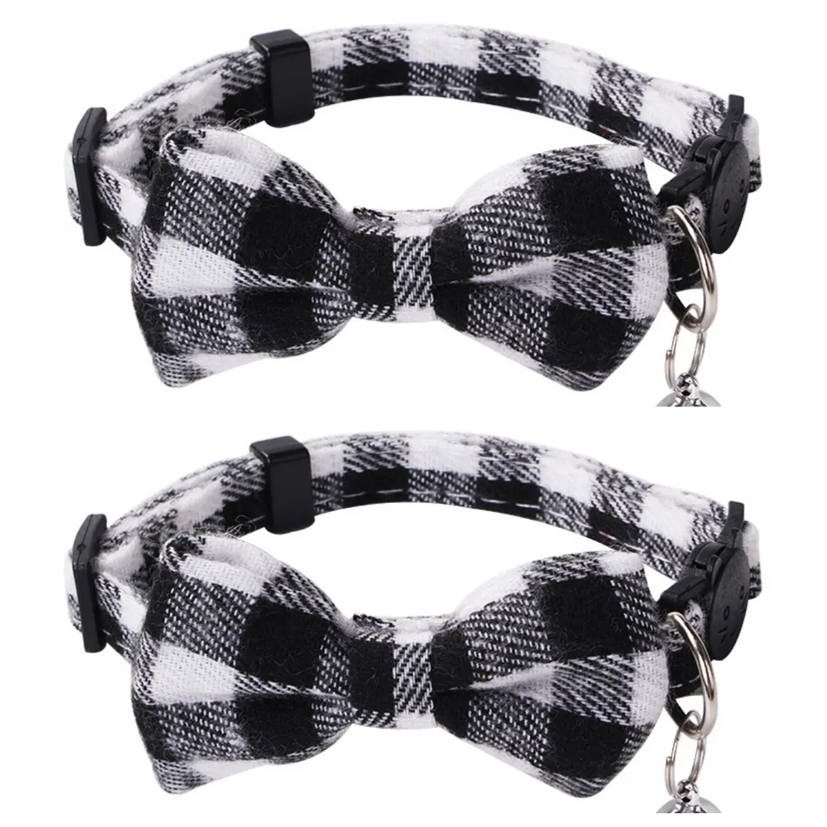 Black + black plaid collar