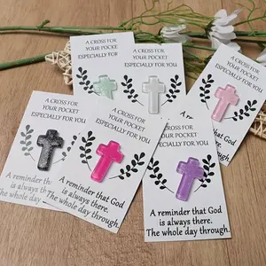12-piece colorful resin cross gift blessing card - pocket embrace commemorative card - birthday - suitable for Mother's Day, birthday gifts, Christmas, family reunions, health and well-being care - greeting card for showing care to anyone - New Year gift