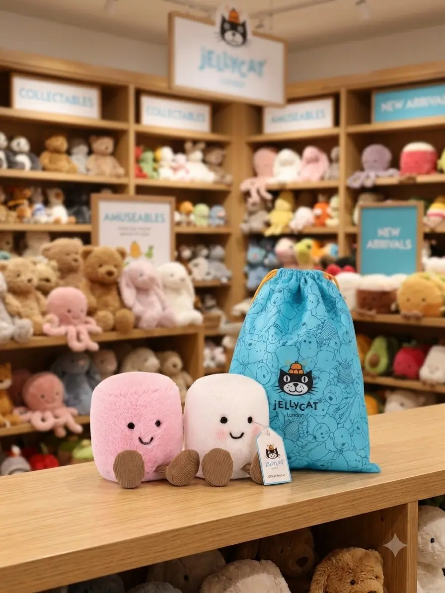 Jellycat Amuseables Pink and White Marshmallows Original Plush | USA Ready to Ship | Includes Free Jellycat Gift Bag