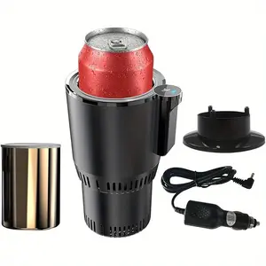 Car Cup Cooler & Warmer 0°C-60°C 12V Fast Cooling & Heating Fits Bottles Cans Up to 18.6oz Quiet Operation Ideal for Truck Drivers Road Trips Camping Office