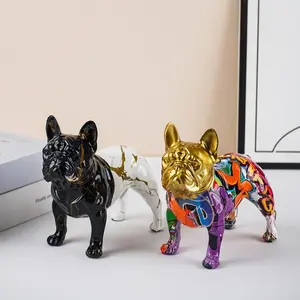Water Transfer French Bulldog Figurine, Random Graffiti Full Body, Cute Cool Exclusive Art Piece, Desktop Decor, Bookshelf Decoration, Gift