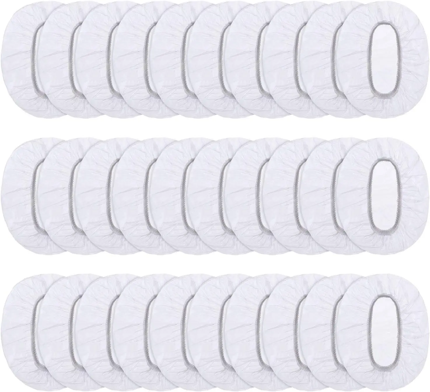 100 Pack Clear Disposable Ear Covers Plastic Waterproof Ear Protectors for Shower, Hair Dye, Bathing