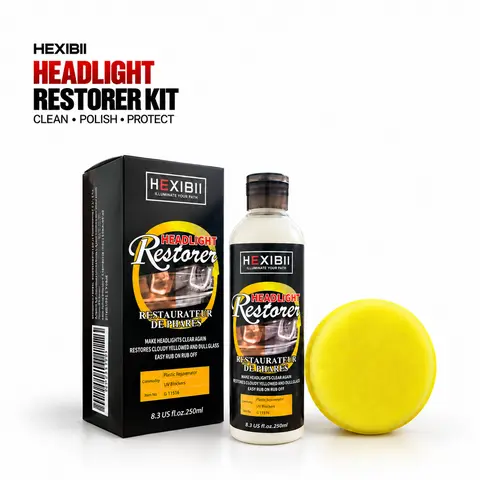 Car Headlight Restorer Kit - Advanced Formula Car Care Cost-Effective Solution, Oxidation Fixer, Plastic Polish, All Weather Protection, Automotive Tool for Trucks & Motorcycles, Cuts Yellowing, Restores Clarity, Boosts Visibility & Safety Fast