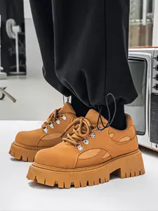 Men's Fashion Business Dress Shoes, Athletic, Trainer, Thick Sole Height Increase, Comfortable Round Toe Low Top, Outdoor Casual Sports, Daily Wear, Walking Shoes, Sneaker