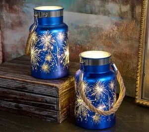 Set of 2 7" Celebration Fireworks Lanterns by Valerie