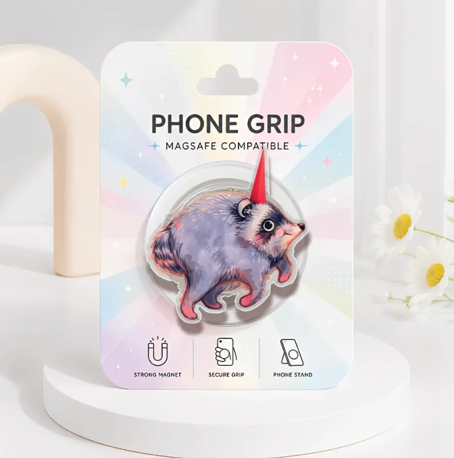 Viral Seattle Raccoon MagSafe Phone Grip, Funny Trash Panda Magnetic Phone Holder, Cute Animal Meme Acrylic Pop Socket, Funny Raccoon Kindle Grip, Meme Gift