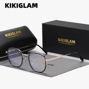 KIKIGLAM Unisex High-End Craftsmanship Vintage Stylish Square plano Glasses, exquisite elegant Anti-Blue Light Plano lenses
