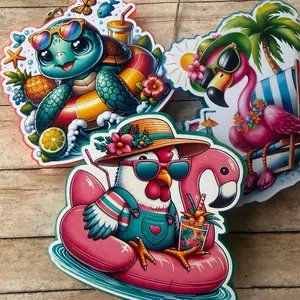 Animals on a float car freshie air freshener chicken turtle flamingo summer pool
