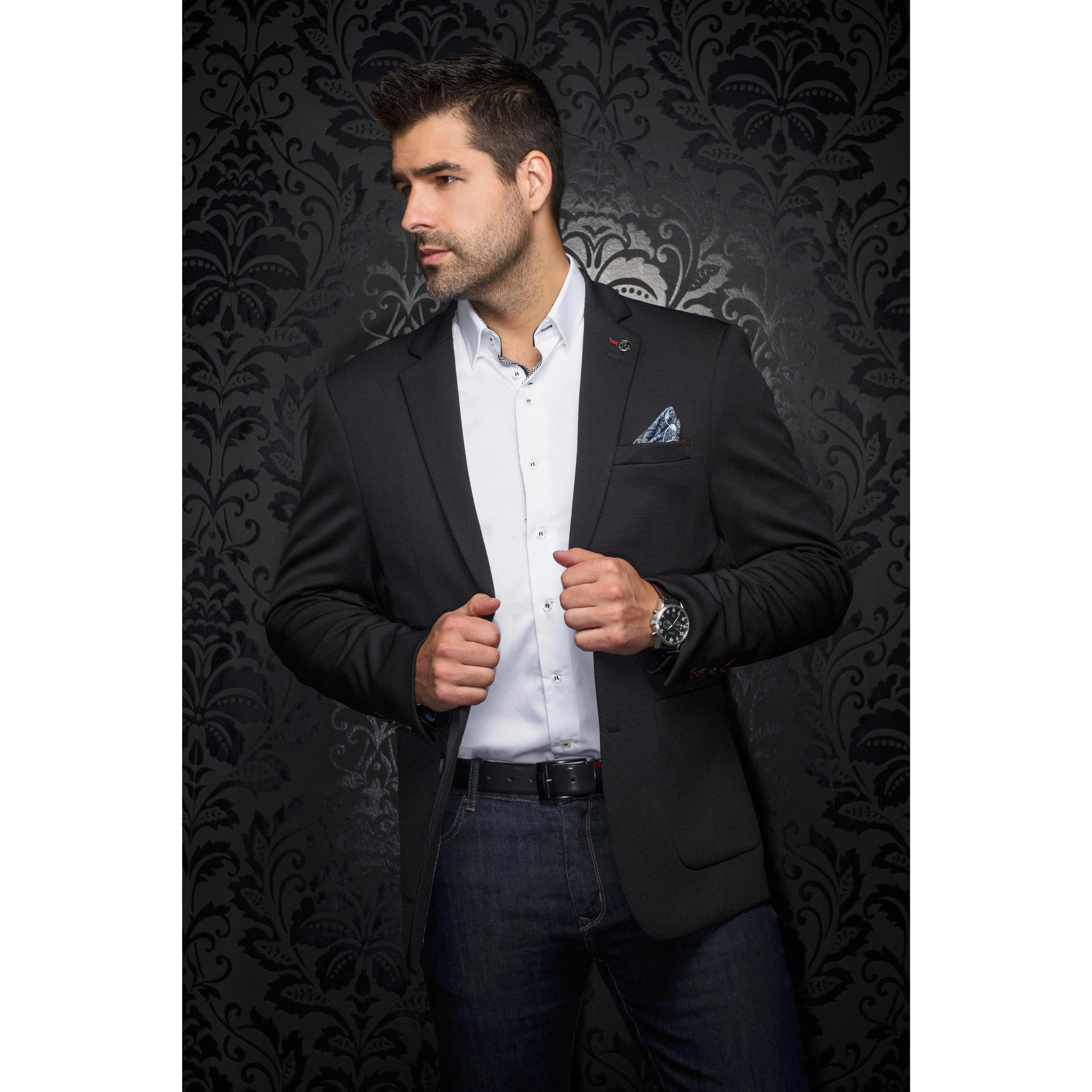 Au Noir Stretch Blazer | Delon Black