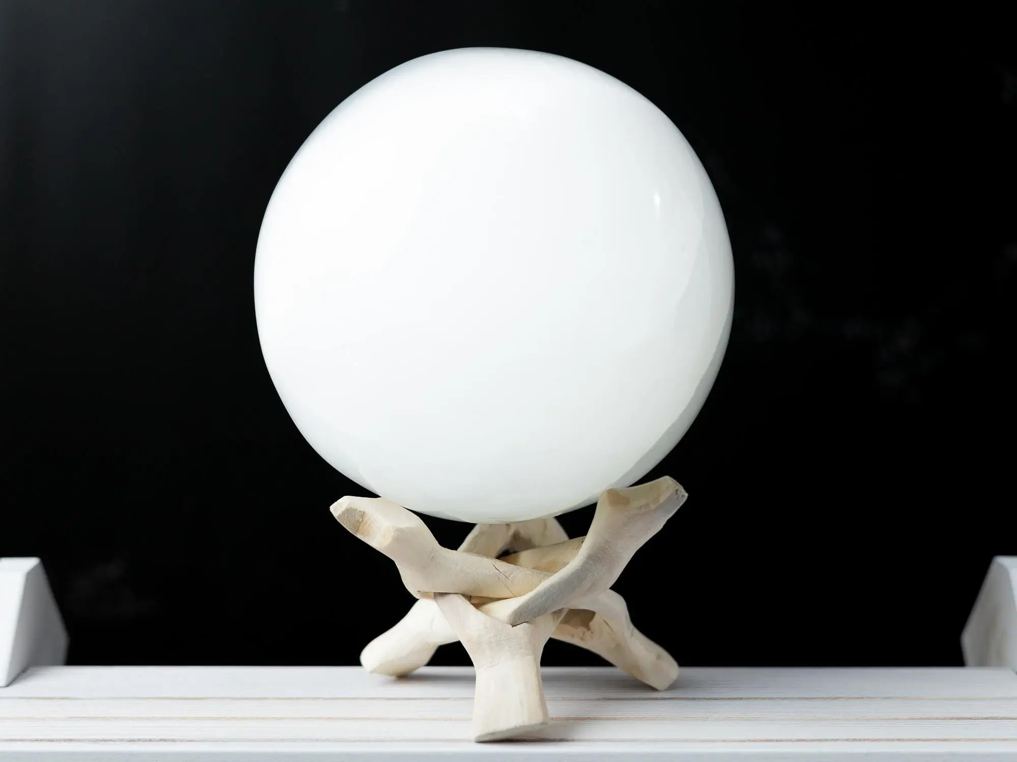 Selenite Sphere with Stand, Selenite Crystal Ball, Natural Crystal Decor, Crystal Gift, Choose Size