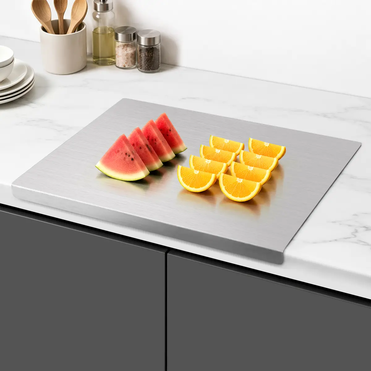 Stainless Steel Chopping Board, Non-slip Kitchenware Cutting Board, Durable, Hygienic, Easy-to-Clean, Modern Design for Home & Restaurant