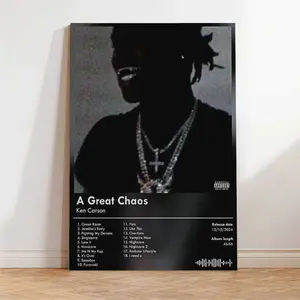 Ken Carson A Great Chaos Album Poster Print - Custom Rap Artistic Hanging Wall Art, Teen Boy Gift, Dorm & Cool Room Decor, Home Supplies