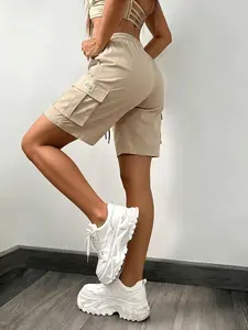 Women’s summer cargo shorts featuring an elastic waistband, side pockets, and a drawstring design; durable and wear-resistant, with a multi-pocket layout, breathable and skin-friendly, suitable for outdoor activities and everyday wear. summerwins