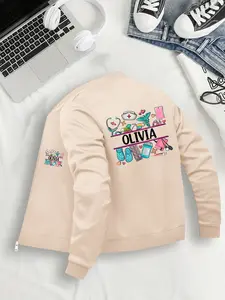 Jacket for Everyday Commutes to Formal Gatherings - Fashionable Women's Outerwear with Unique Patterns and Baseball Collar - Stylish Layering Jacket for Fall/Winter, Women's Jacket, Women's Cardigan Zipper Jacket