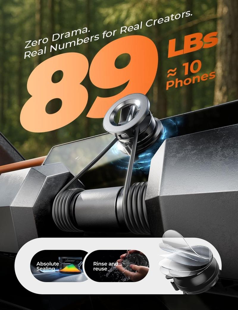 LISEN Suctionpro Phone Holder, 360°Vacuum Car Phone Holder, Suction Phone Mount with One-Step Lock, Retractable, Compact & Stable Design, Car Accessories LISEN Suctionpro Phone Holder, 360°Vacuum Car Phone Holder, Suction Phone Mount with One-Step Lock, Retractable, Compact & Stable Design, Car Accessories