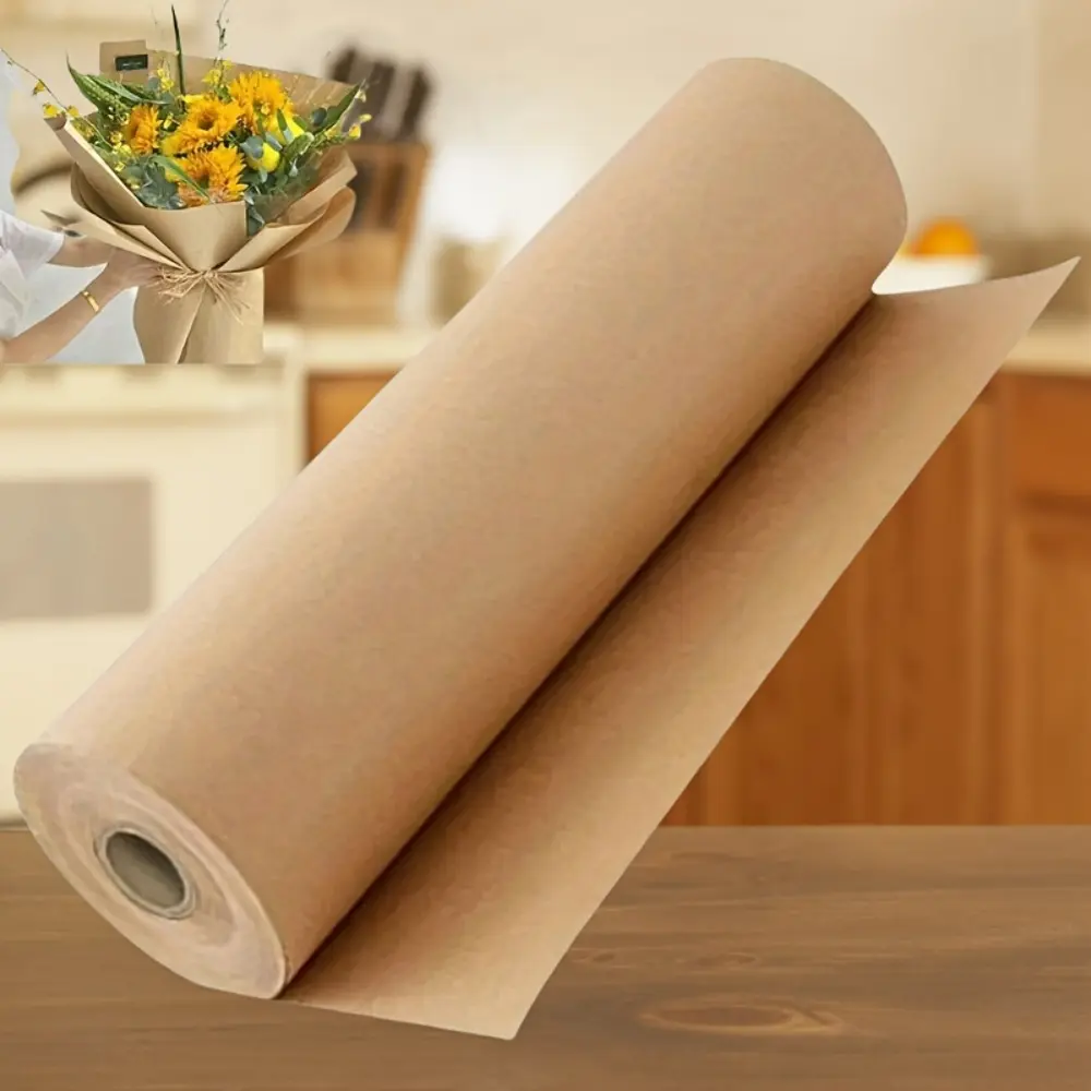 1pc Kraft Paper Roll for Gift Wrapping Supplies, Crafts & Moving - Heavy Duty, Versatile Brown Paper - 38cm x 5m, Party gift wrapping paper, New Year gift wrapping, Valentine's Day gift wrapping paper