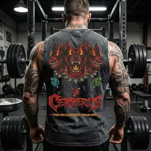 OSRS Cerberus Old School Runescape For Him Wash Tank Top Heavyweight Workout Tank