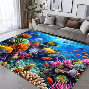 Fish Pattern Floor Mat, 1 Count Colorful Soft Comfortable Area Rug, Anti-fatigue Floor Carpet, Decorative Floor Mat for Home Entrance, Kitchen, Living Room