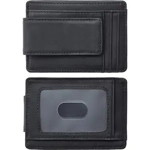 Genuine Leather Front Pocket Money Clip Wallet