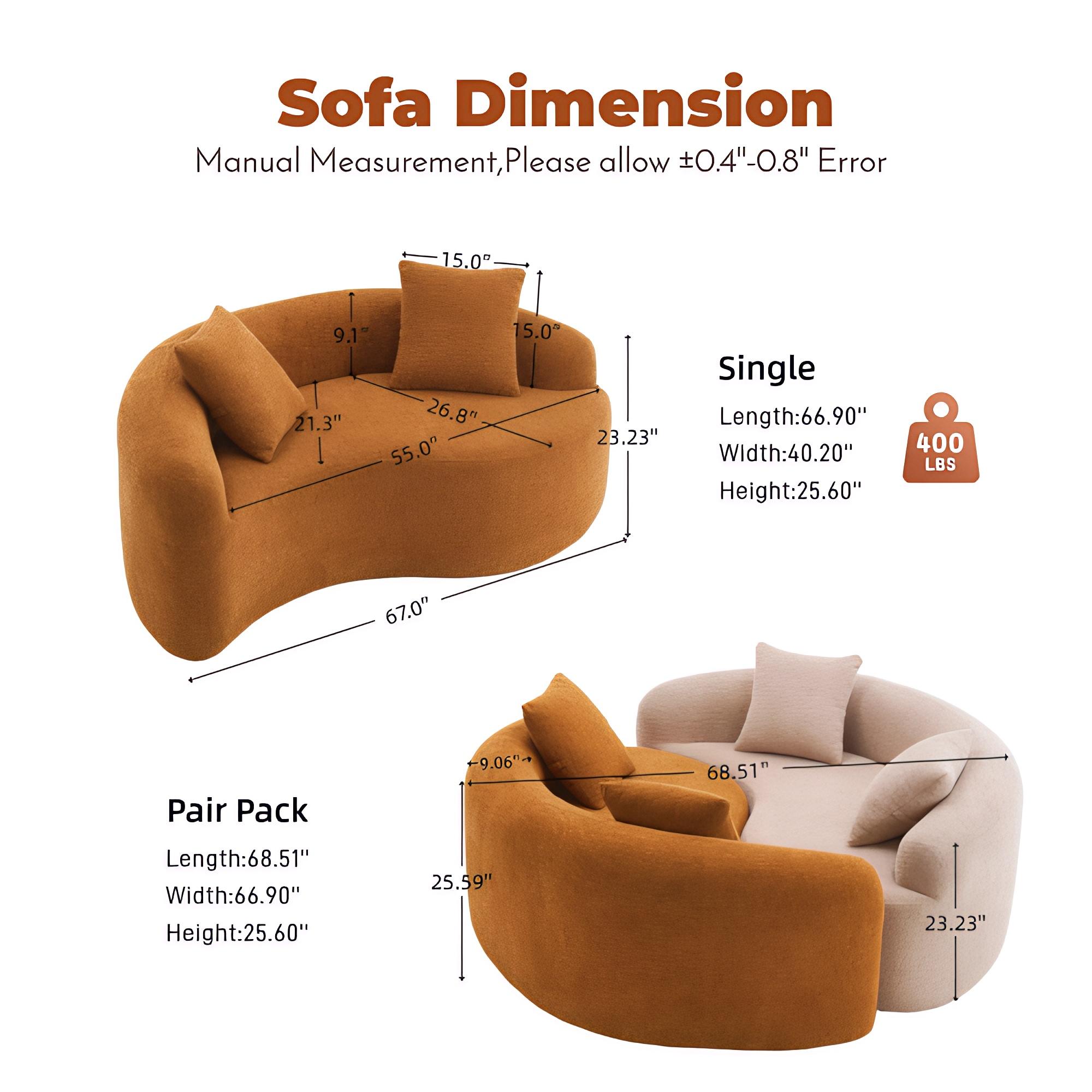 Modular Chenille Sofa, Pet Friendly Stain Resistant S Shaped Curved Sectional Couch for Small Space Living Room, Minimalist Cozy Couch boneless Chaise floor seats  Foldable Modern furniture