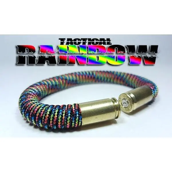 Unisex Rainbow Tactical Bangle with Brass Casing, Ideal for Everyday Wear