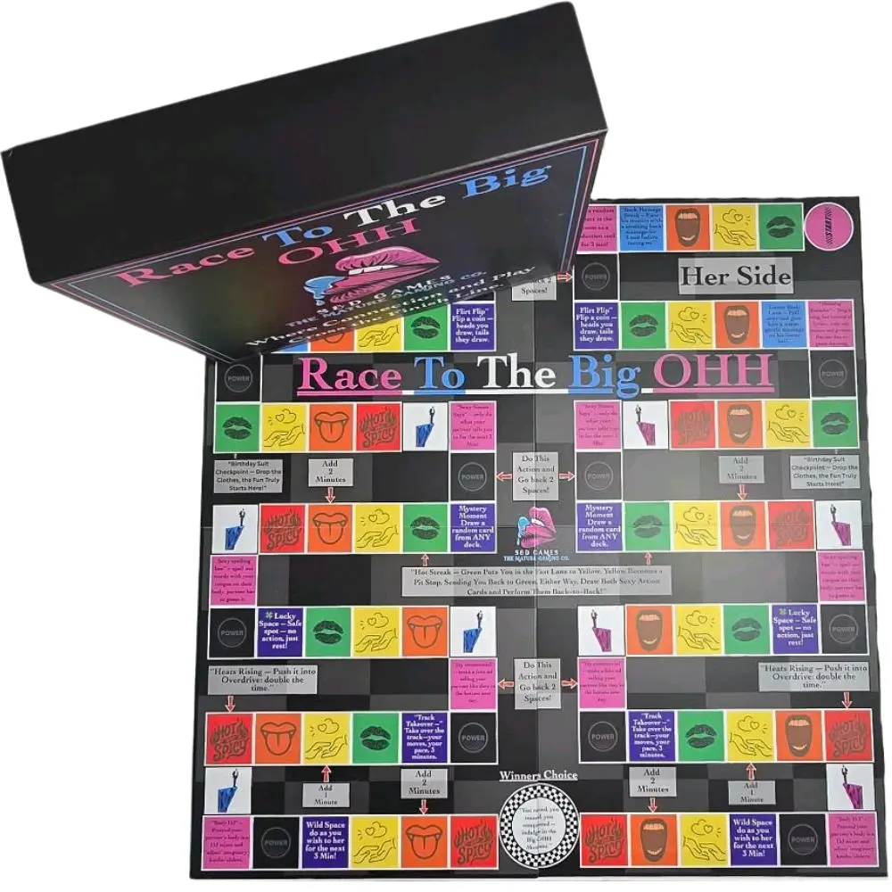 Race to the Big Ohh Couples Board Game | Date Night Game for Couples | Romantic Couples Game | Fun Relationship Card Game | Flirty Challenge Game for Couples | Includes Board, Cards, Blindfold, Trophy & Accessories